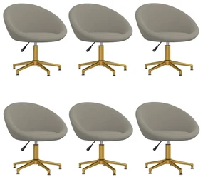 vidaXL Eetkamerstoelen 6 st fluweel lichtgrijs