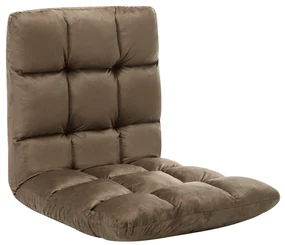 vidaXL Vloerstoel inklapbaar microvezel taupe
