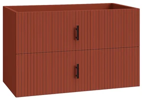 Muebles Raya onderkast ribbelfront 100cm met 2 softclose lades terracotta