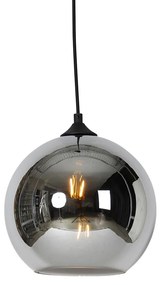 Smart hanglamp met dimmer zwart met smoke glas incl. Wifi A60 - Wallace Art Deco E27 rond Binnenverlichting Lamp
