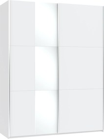 Kledingkast Bristol 242, Wit, 230x180x61cm, 171 kg, Kledingkast deuren: Schuivend