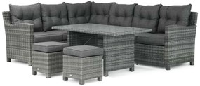 Dining Loungeset 8 personen Wicker Grijs  Domani Furniture Beluga