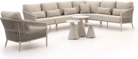 Hoek loungeset Bellagio | 7 personen | Loungeset Beige | Hoekbank Aluminium | 313x237.5cm | Kees Smit Tuinmeubelen