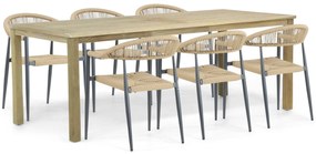 Tuinset 6 personen 210 cm Aluminium/Rope Taupe De Laan Projects