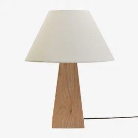 Tafellamp In Taraua Mangohout Mangohout & Wit Ø40 Cm Menorca - Sklum