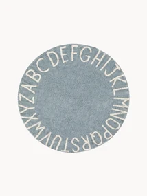 Rond kindervloerkleed ABC met lettermotief