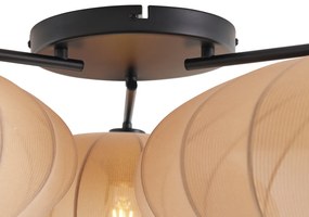 Japandi plafondlamp bruin 3-lichts - Multi Bida