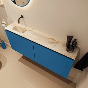 Mondiaz Ture DLux toiletmeubel 120cm jeans met wastafel frappe links zonder kraangat