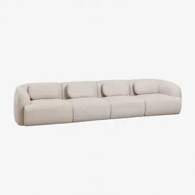 4-delige Modulaire Bank In Chenille Coquette Chenille Crèmebeige - Sklum