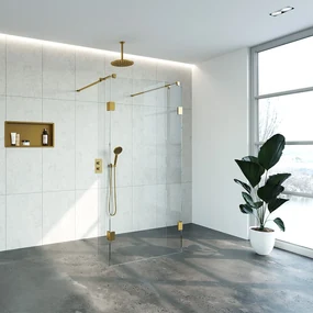 Brauer JC profielloze doorloopdouche 100/30/30cm goud geborsteld
