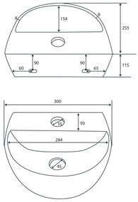 Differnz Demi fonteinset 30x25.5x11.5cm wit