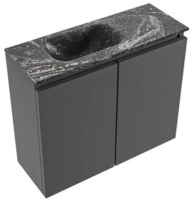 Mondiaz Ture DLux toiletmeubel 60cm dark grey met wastafel lava links zonder kraangat