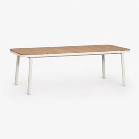 Rechthoekige Uitschuifbare Eettafel 240-300x100 Cm Van Aluminium Mareiran Gardenia Wit - Sklum