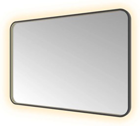 Hotbath &More Soft Square rechthoekige spiegel 120x80cm geborsteld zwart PVD