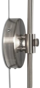 Moderne wandbooglamp staal met witte kap 50 cm verstelbaar - Bow