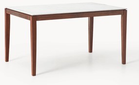 Eettafel Jackson met tafelblad in marmerlook, verschillende formaten, bruin