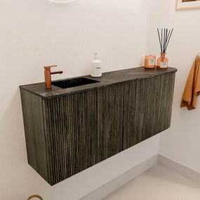 Mondiaz Joya DLux 100cm toiletmeubel ronding rechts shadow met wastafel faye links 1 kraangat lava