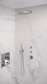 Brauer Chrome Edition complete inbouw regendouche met staafhanddouche, rechte wandarm en hoofddouche 30cm set 2 chroom