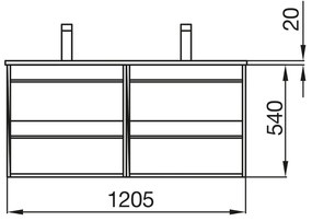 Muebles Resh badkamermeubel 120cm wit mat met zwarte wastafel