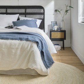 Rond vloerkleed in gebleekte jute, Aftas