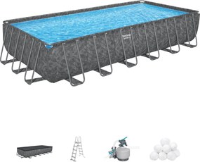 Bestway APX365 opbouwzwembad - rechthoekig - L732 x B366 x H132 cm | All-Season luxezwembad