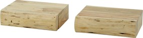 Hangend Nachtkastje Boomstam 30 Cm Breed (set Van 2) - 30x20x8cm.