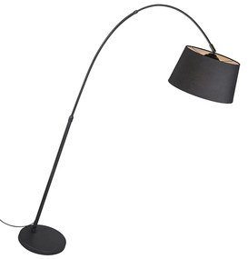 Moderne booglamp zwart met zwarte stoffen kap - Arc Basic Modern E27 rond Binnenverlichting Lamp