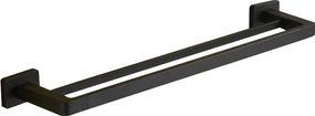 Mexen Asis dubbele handdoekhaak, zwart - 7017625-70
