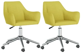 vidaXL Eetkamerstoelen draaibaar 2 st stof groen
