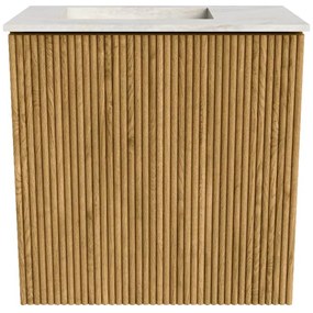 Mondiaz Joya DLux 40cm toiletmeubel oak met wastafel faye links zonder kraangat ostra
