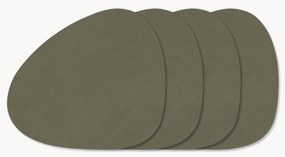 Asymmetrische leren placemats Curve, 4 stuks