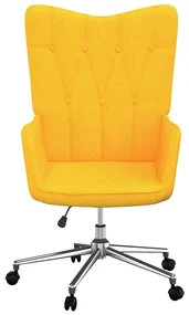 vidaXL Relaxstoel stof mosterdgeel