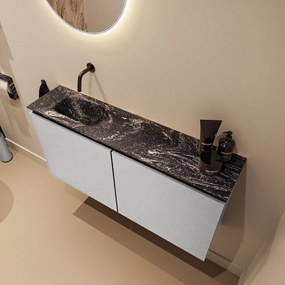 Mondiaz Ture DLux toiletmeubel 100cm plata met wastafel lava links zonder kraangat