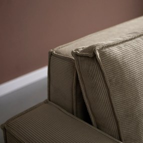 Beige Slaapbank Chaise Longue Links