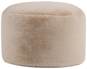 Icon Milano Rabbit Faux Fur Round Footstool Bean Bag, Natural