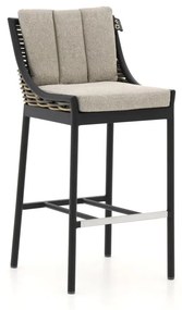 + 10% kassakorting | Barkruk tuin | Apple Bee Milou | Textileen | Zwart | Tuinstoel | Kees Smit Tuinmeubelen