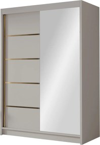 Kledingkast Closico 188, Kasjmier, 200x120x58cm, 98 kg, Kledingkast deuren: Schuivend