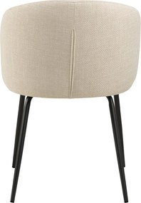 CLARA Beige (stof Monza 24)/zwarte poten - MODERNE GESTOFFEERDE KUIPSTOEL VOOR WOONKAMER/EETKAMER/KANTOOR LOFT