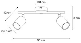 Moderne plafondlamp goud incl. LED 2-lichts - Mark Modern GU10 Binnenverlichting Lamp