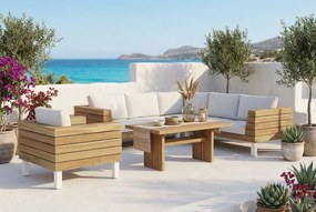 Dining Loungeset 6 personen Teak Old teak greywash  Lifestyle Garden Furniture Seashore/Brighton