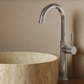 Saniclear Highriser Curved wastafelkraan chroom