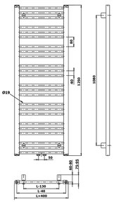 Bruckner Albrecht handdoekradiator 40x125cm 400W wit