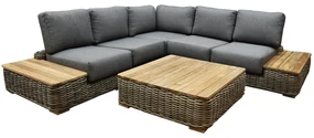 Showroommodel Sao Paulo hoek platform loungeset 4 delig grijze kussens