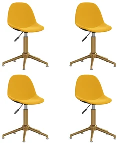 vidaXL Eetkamerstoelen 4 st draaibaar fluweel mosterdgeel