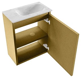 Mondiaz Ture DLux toiletmeubel 40cm oro met wastafel opalo rechts zonder kraangat