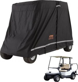 VEVOR Golf Cart Regenhoes 4-persoons Golf Cart Cover 283 x 120 x 170 cm, 600D Waterdichte Draagbare Opberghoes met Ritssluiting, Geschikt voor 2+2 Zits Golf Carts