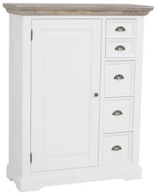 Tower Living Spekkast Wit Hout Fleur - 100x40x128cm.