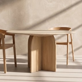 Ronde Eettafel Travertin - 130 X 130cm.