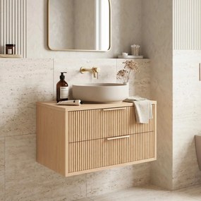 Badkamerkast onder wastafel Rea Mono 80cm Beige