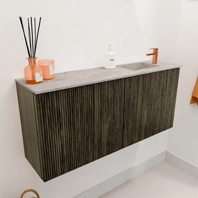 Mondiaz Joya DLux 90cm toiletmeubel shadow met wastafel faye rechts 1 kraangat glace